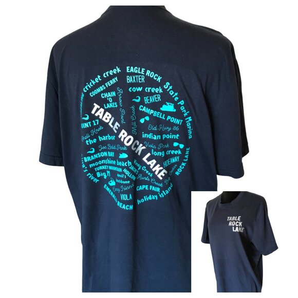 Upcycled Table Rock Lake T-Shirt: Marinas & Landmarks Graphic, Men's Size Large - Picture 12 of 13